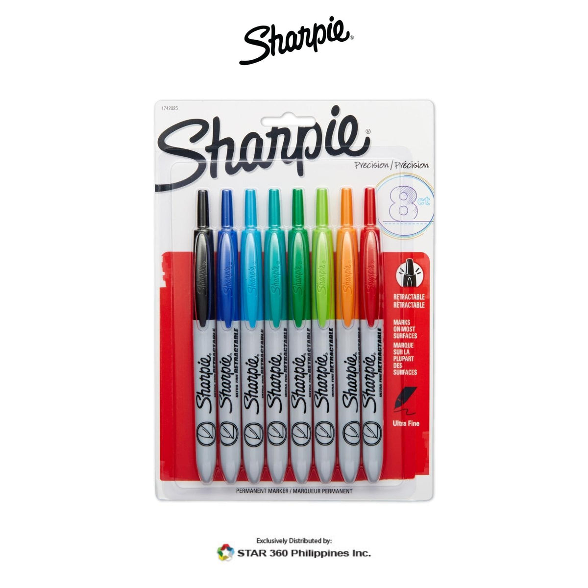 SHARPIE Retractable Ultra Fine Point Permanent Markers, 3 Colored  Markers(1735794)