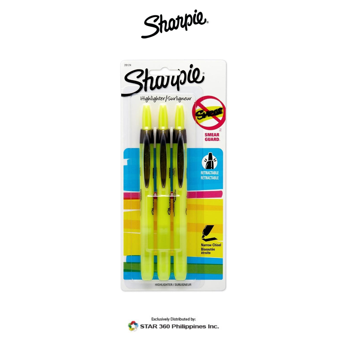 Sharpie Retractable Highlighter 3ct Sets Star 360