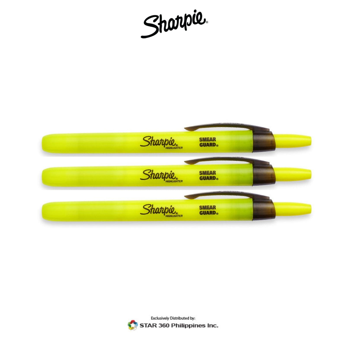 Sharpie Retractable Highlighter 3ct Sets Star 360