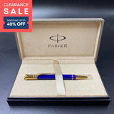(CLEARANCE SALE) Parker Duofold Lapis Lazuli Gold Trim Ballpoint Pen