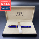 (CLEARANCE SALE) Parker Duofold Lapis Lazuli Gold Trim Rollerball Pen