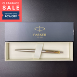 (CLEARANCE SALE) Parker Jotter London Stainless Steel Gold Trim Ballpoint Pen