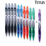 10pcs Titus Quickdry Gel Pens Basic Set + 1 FREE Titus Quickdry Gel Pen Purple