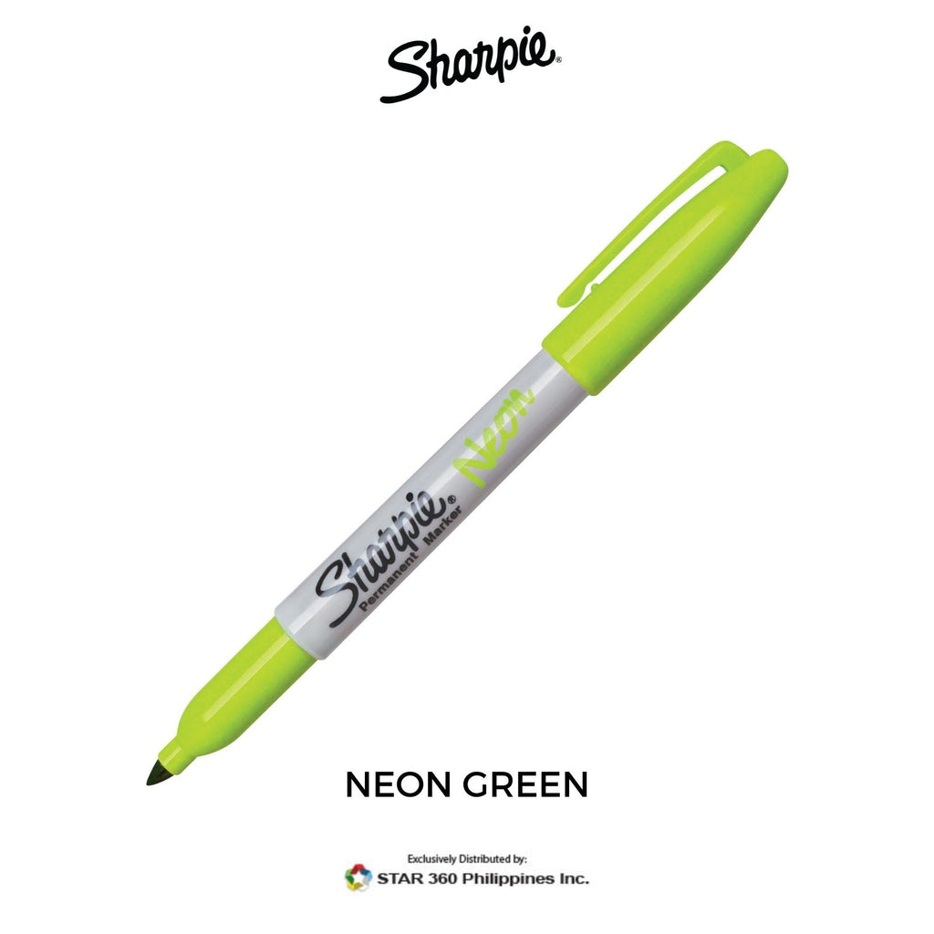 SHARPIE Neon Permanent Markers, Fine Point, Neon Green Pack of 12