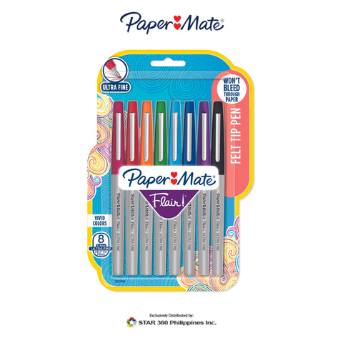 Paper Mate Flair Ultra Fine Felt Tip Pen Fashion 8ct