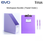 EVO Work from Home Bundle (Workspace Essentials) (Evo Foldable Magazine Rack, Evo Clipboard and Titus Shake Pencil)