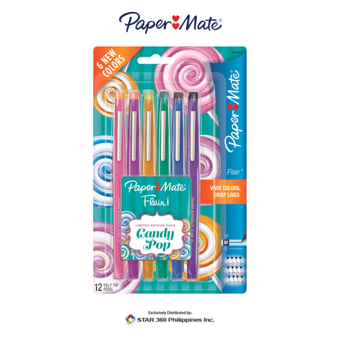 Paper Mate Flair Medium Point Candy Pop 12ct