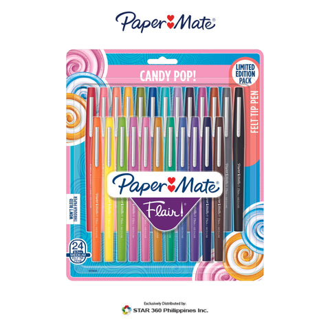 Paper Mate Flair Medium Point Candy Pop 24ct