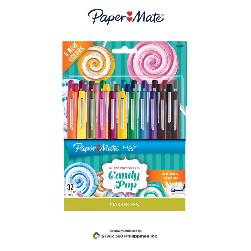 Paper Mate Flair Medium Point Candy Pop 32ct – Star 360