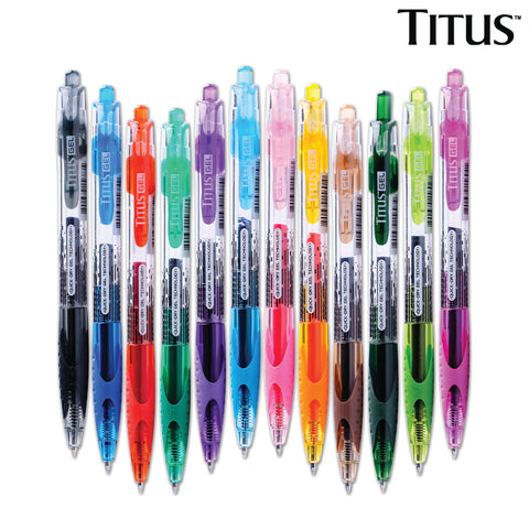 12pcs Titus QuickDry Gel Pens 12-Color Set