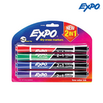 Expo 2-in-1 Dry Erase Whiteboard Marker - Chisel Tip (Asstd 4ct)