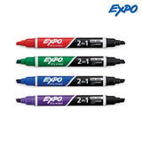 Expo 2-in-1 Dry Erase Whiteboard Marker - Chisel Tip (Asstd 4ct)