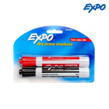 Expo Low Odor Dry Erase Whiteboard Marker - Chisel Tip (Black & Red)