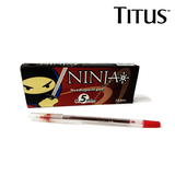 60pcs Titus Ninja Needlepoint 0.5 Ballpen (3 BLACK, 1 BLUE, 1 RED)